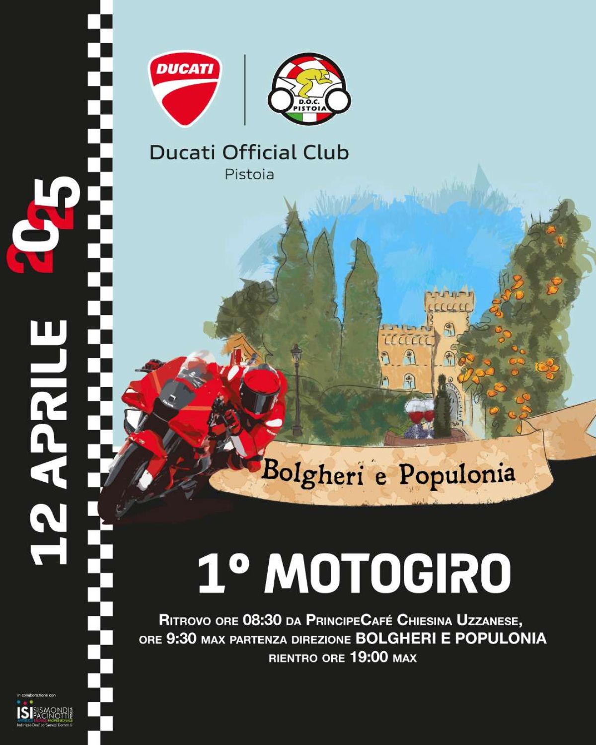 1° Moto giro Aprile vino mare e storia. BOLGHERI E POPULONIA 1