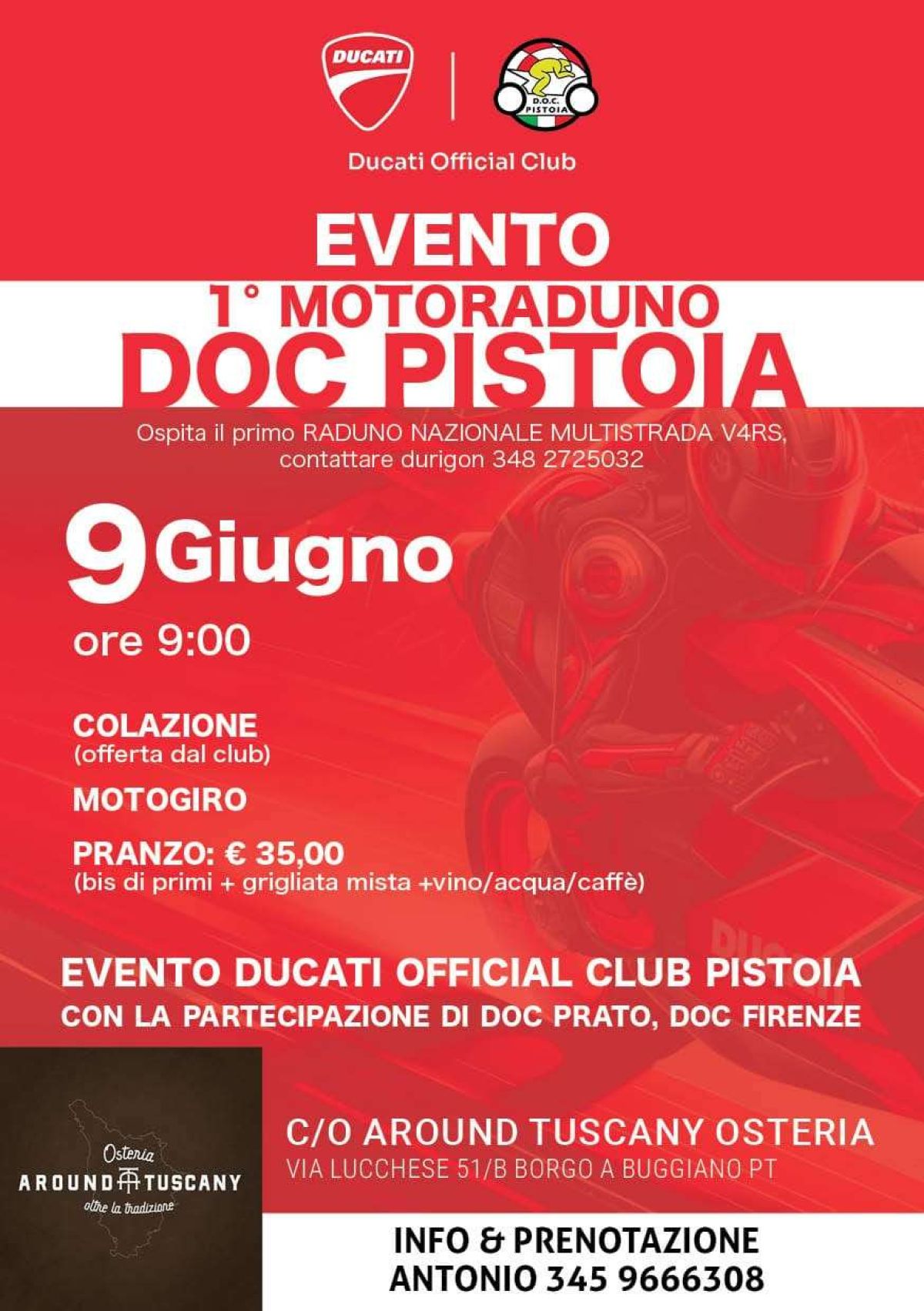 1° Motoraduno con i DOC + osptiremo il 1° Motoraduno ITALIA multi V4 RS 1